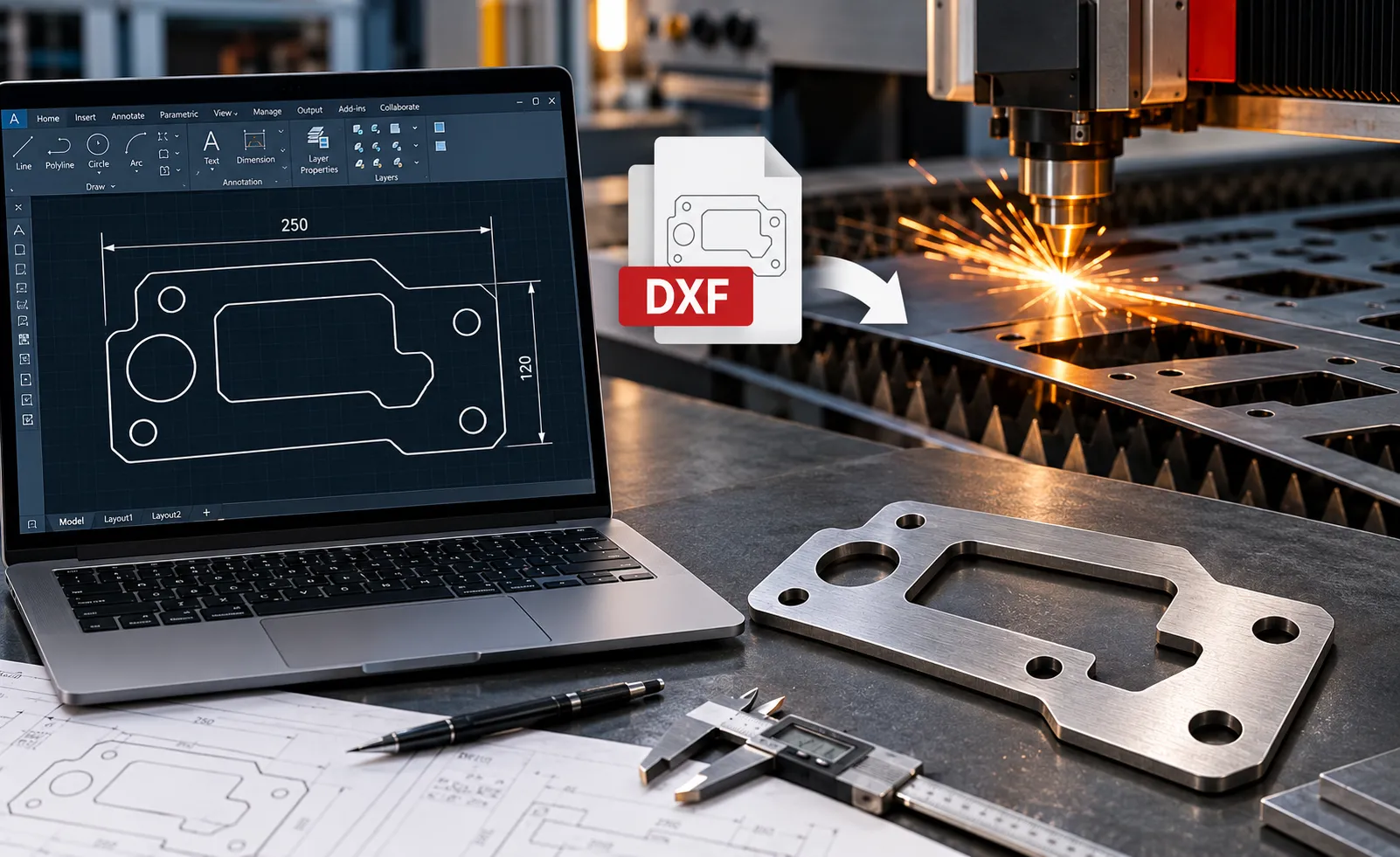ارسال فایل DXF 